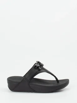 FitFlop – Zehentrenner aus Kalbleder schwarz