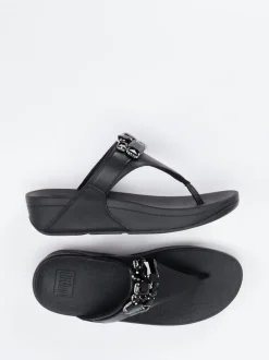 FitFlop – Zehentrenner aus Kalbleder schwarz