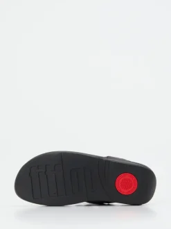 FitFlop – Zehentrenner aus Kalbleder schwarz