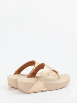 FitFlop – Zehentrenner aus Metallicleder goldfarben