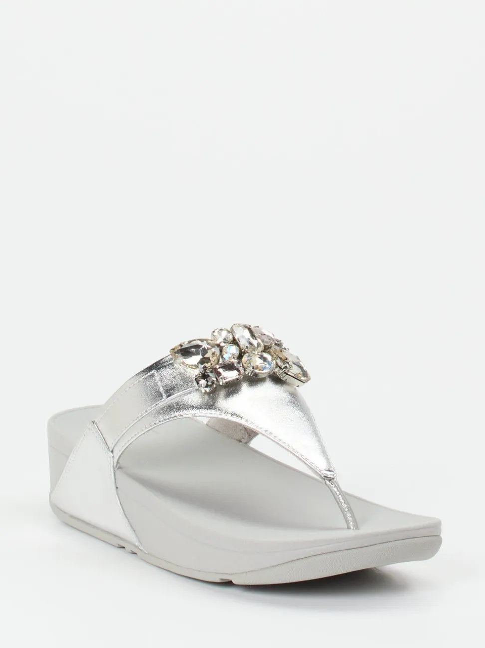 FitFlop – Zehentrenner aus Kalbleder in Silber