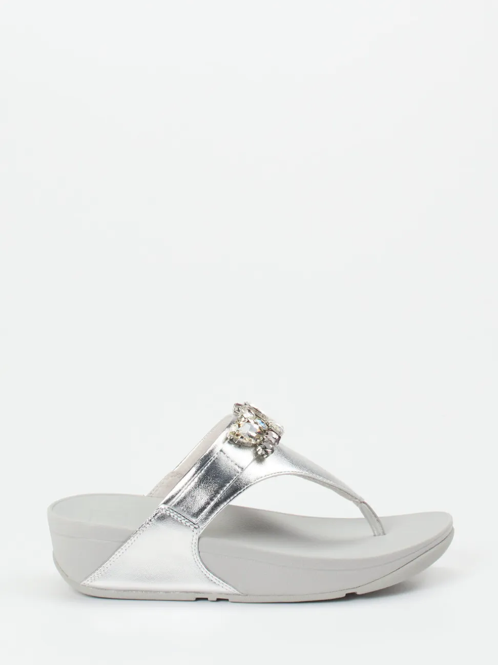 FitFlop – Zehentrenner aus Kalbleder in Silber