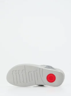 FitFlop – Zehentrenner aus Kalbleder in Silber