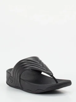 FitFlop – Zehentrenner aus Kalbleder schwarz