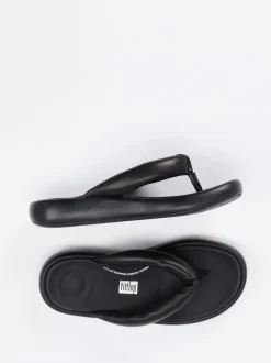 FitFlop – Zehentrenner aus Kalbleder Schwarz