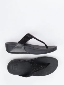 FitFlop – Zehentrenner aus Textil in Schwarz