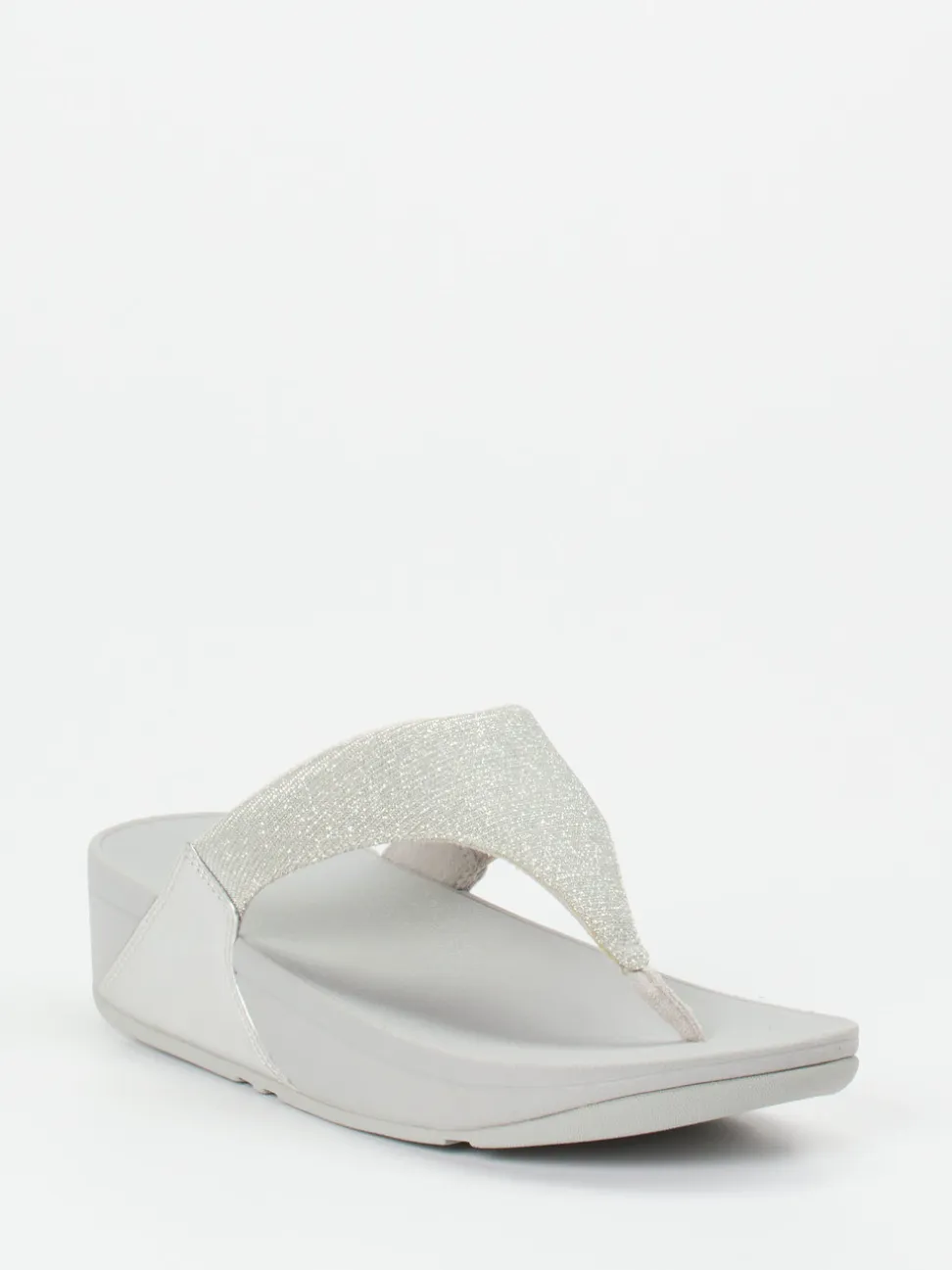 FitFlop – Zehentrenner aus Textil in Hellgrau