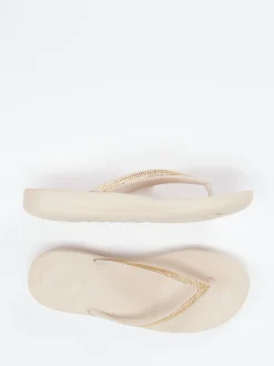 FitFlop – Zehentrenner aus Synthetik Beige Strass