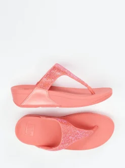 FitFlop – Zehentrenner aus Textil in Korallrosa