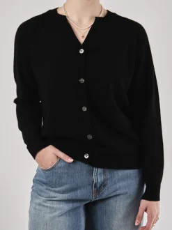 FLONA – Cardigan aus Feinstrick schwarz