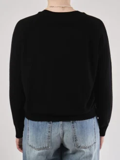 FLONA – Cardigan aus Feinstrick schwarz
