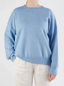 FLONA – Feinstrickpullover aus Baumwolle-Kaschmir Hellblau
