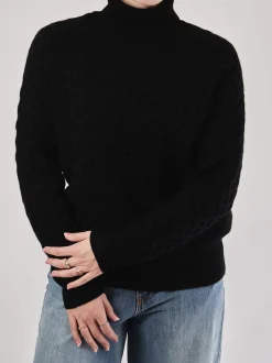 FLONA – Rollkragenpullover aus Strick Schwarz
