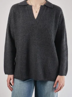 FLONA – Strickpullover aus Wolle anthrazitgrau