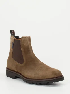 Floris van Bommel – Chelsea Boots aus Veloursleder sandbraun