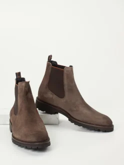 Floris van Bommel – Chelsea Boots aus Veloursleder braun