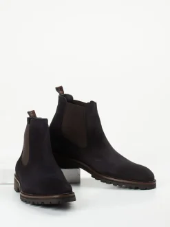 Floris van Bommel – Chelsea Boots aus Veloursleder Schwarz