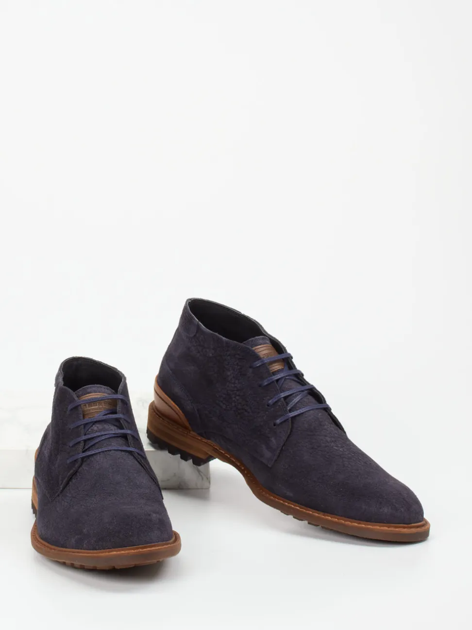 Floris van Bommel – Desert Boots aus Veloursleder Blau