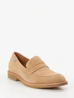 Floris van Bommel – Loafer aus Veloursleder sandbeige
