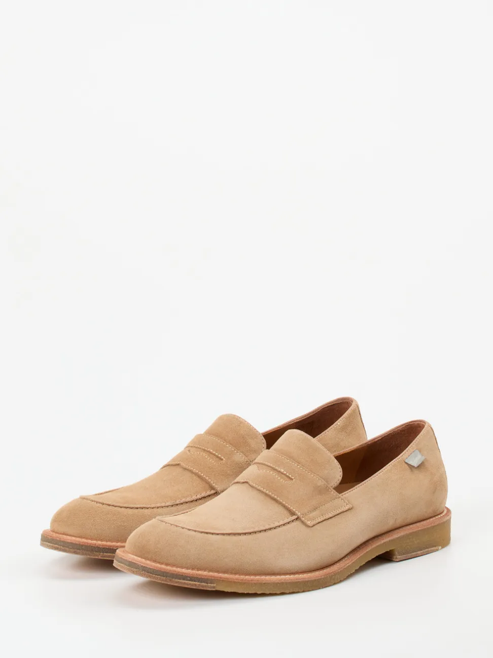 Floris van Bommel – Loafer aus Veloursleder sandbeige
