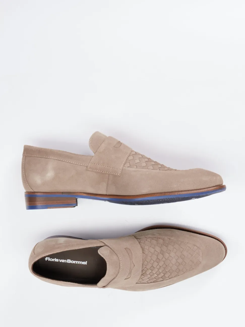 Floris van Bommel – Loafer aus Veloursleder sandbeige