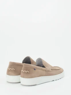 Floris van Bommel – Loafer aus Veloursleder Sandbeige