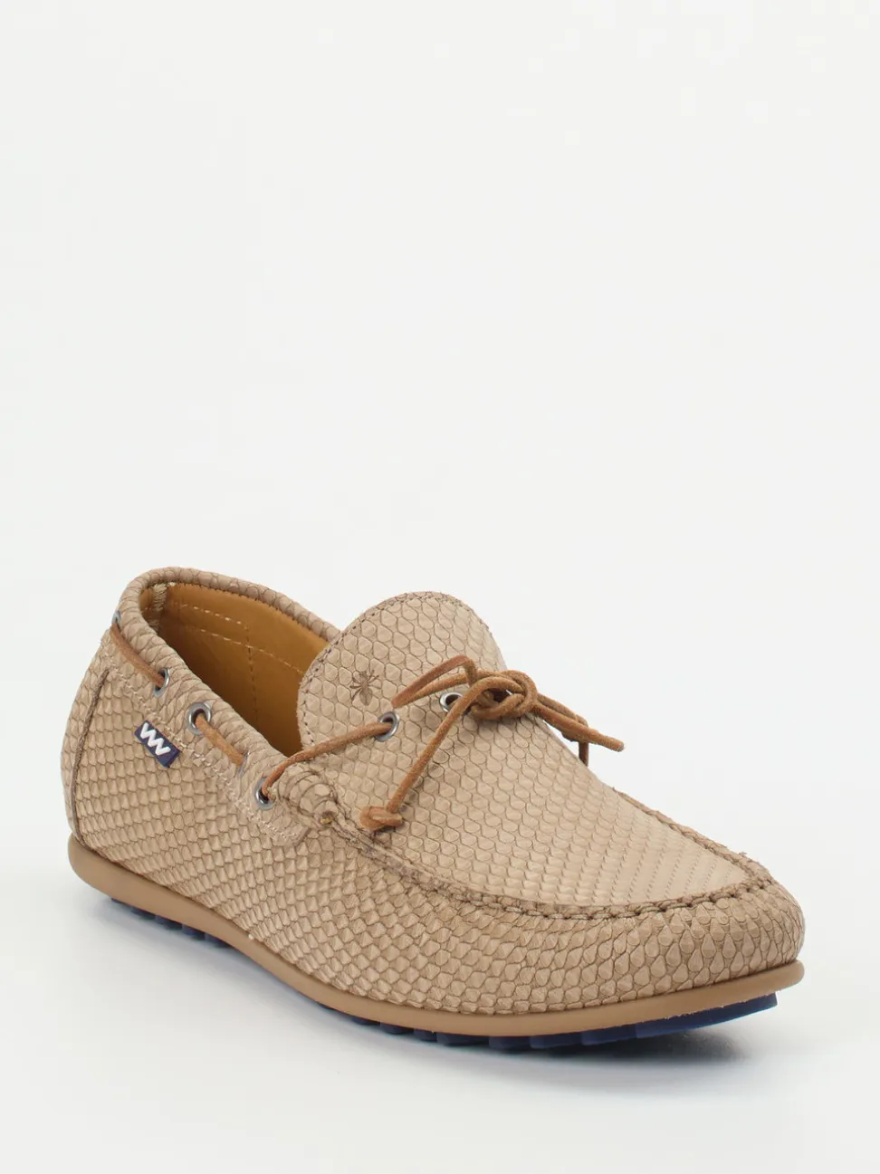 Floris van Bommel – Mokassin aus geprägtem Leder beige
