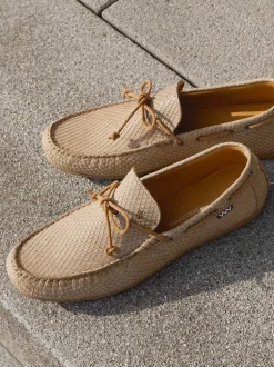 Floris van Bommel – Mokassin aus geprägtem Leder beige