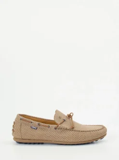Floris van Bommel – Mokassin aus geprägtem Leder beige