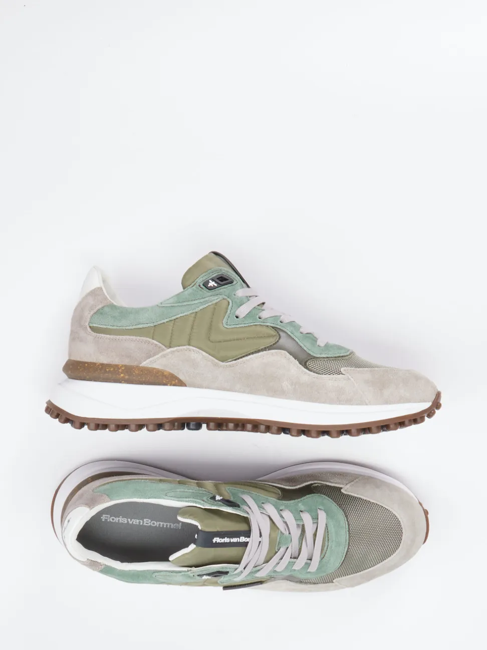 Floris van Bommel – Retro-Sneaker aus Veloursleder grün