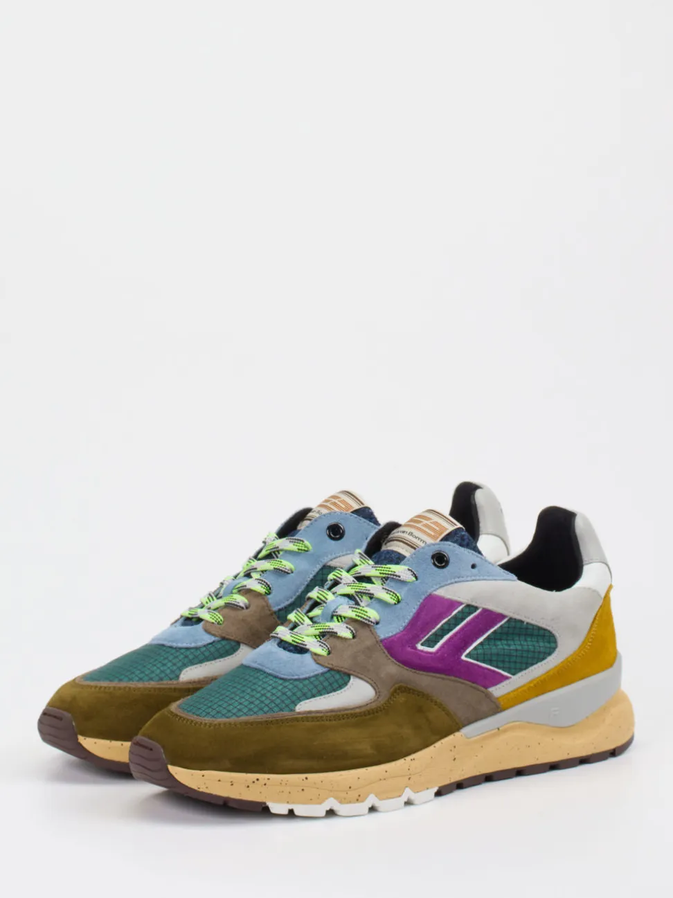 Floris van Bommel – Retro-Sneaker aus Veloursleder multicolor