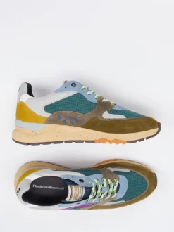 Floris van Bommel – Retro-Sneaker aus Veloursleder multicolor