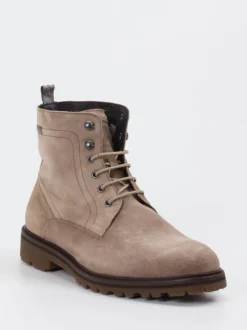 Floris van Bommel – Schnürboots aus Veloursleder Taupe