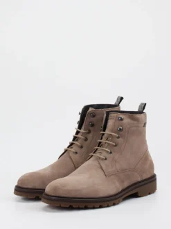 Floris van Bommel – Schnürboots aus Veloursleder Taupe