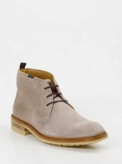Floris van Bommel – Schnürboots aus Veloursleder taupe