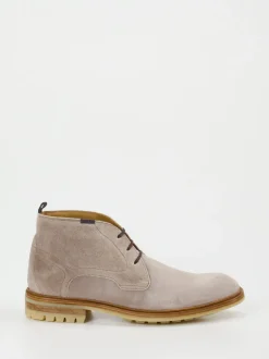 Floris van Bommel – Schnürboots aus Veloursleder taupe