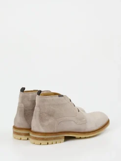 Floris van Bommel – Schnürboots aus Veloursleder taupe