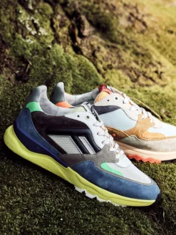 Floris van Bommel – Sneaker aus Velour/Textil multicolor
