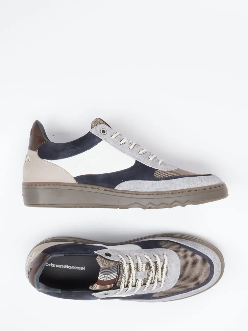 Floris van Bommel – Sneaker aus Veloursleder grau