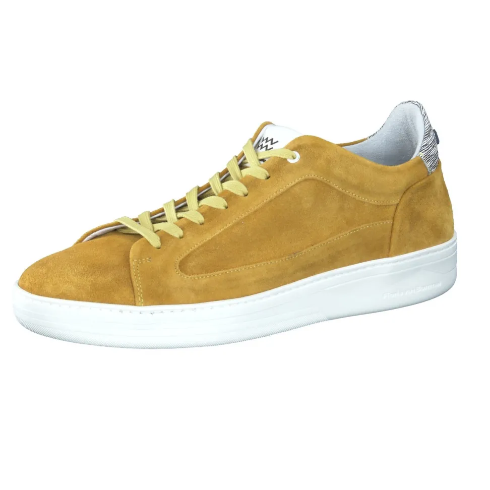 Floris van Bommel – Sneaker aus Veloursleder Senfgelb