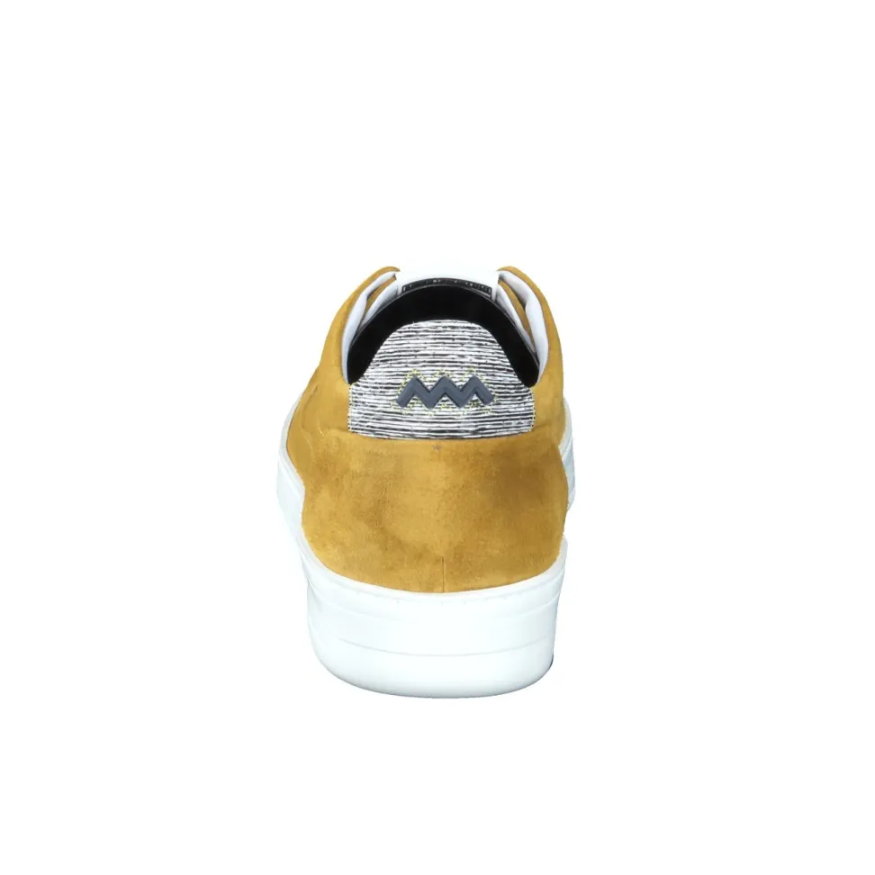 Floris van Bommel – Sneaker aus Veloursleder Senfgelb
