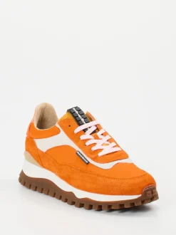 Floris van Bommel – Sneaker aus Veloursleder Orange