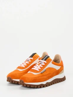 Floris van Bommel – Sneaker aus Veloursleder Orange