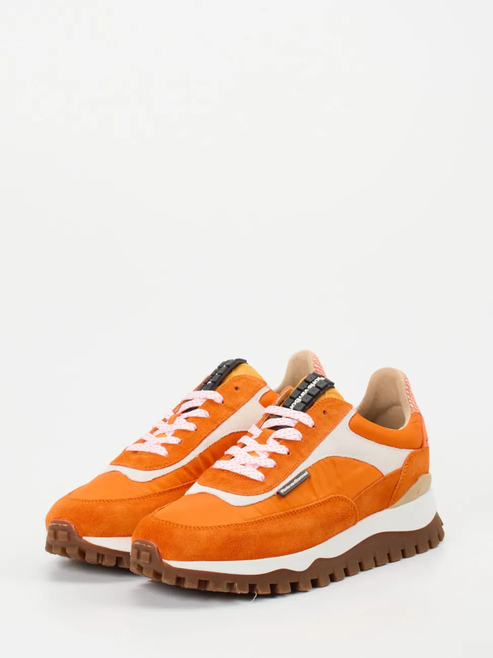 Floris van Bommel – Sneaker aus Veloursleder Orange
