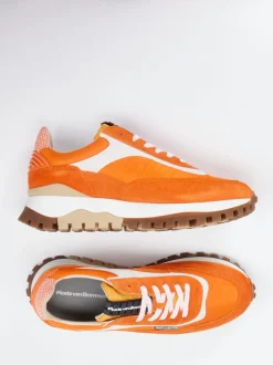Floris van Bommel – Sneaker aus Veloursleder Orange