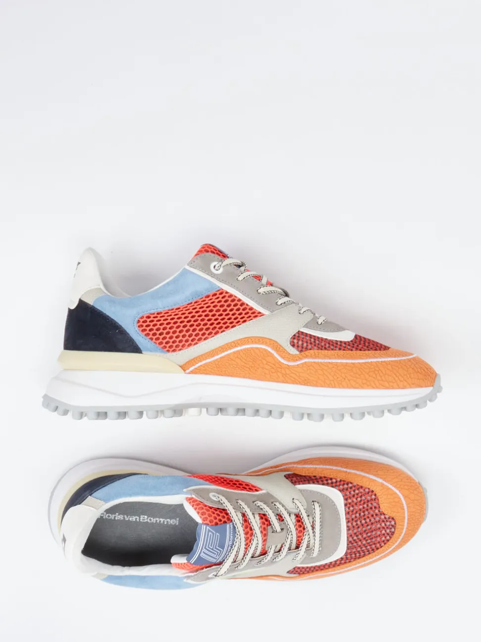 Floris van Bommel – Sneaker aus Veloursleder Colorblocking