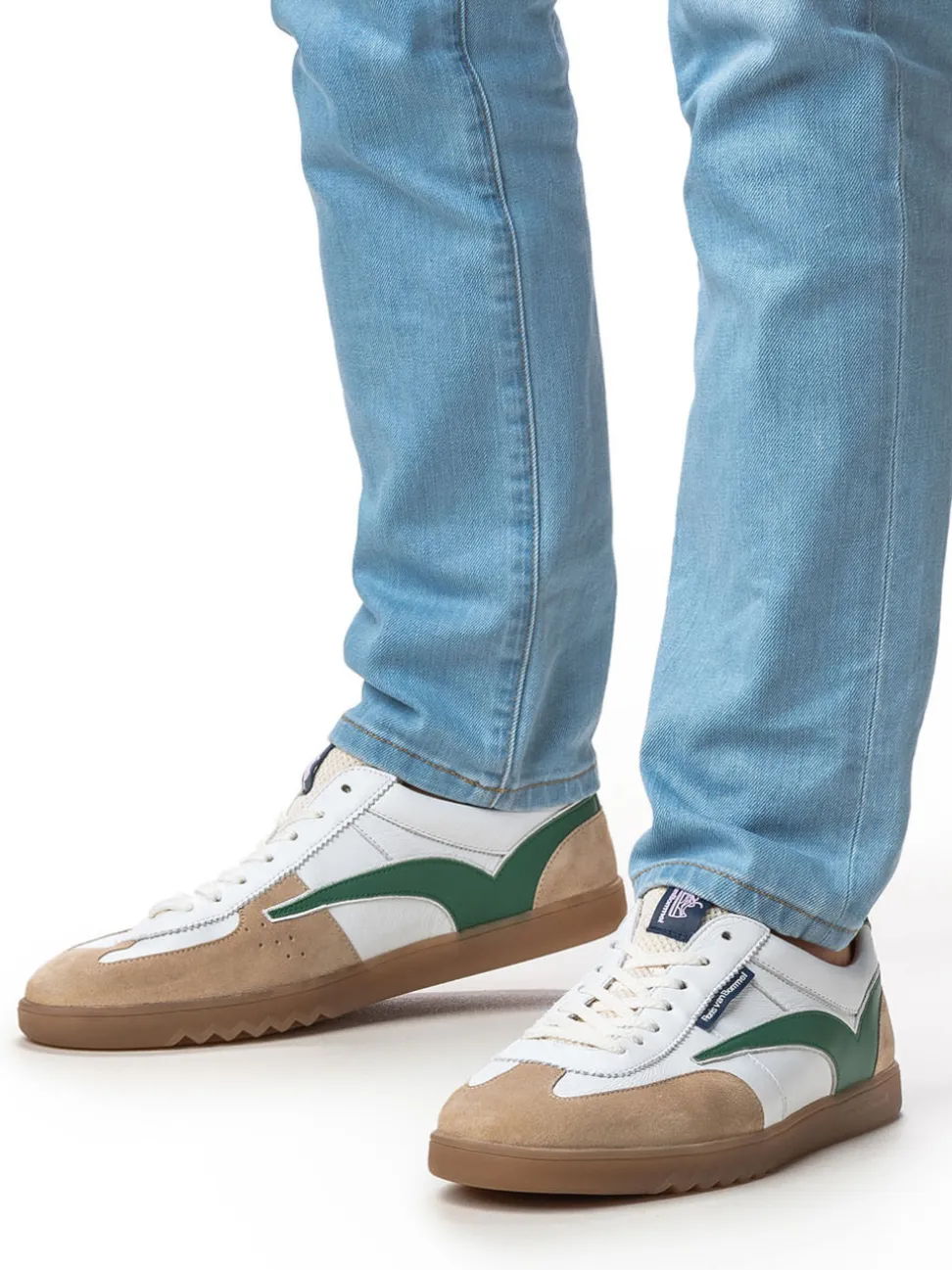 Floris van Bommel – Sneaker aus Veloursleder Weiß