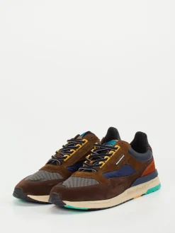 Floris van Bommel – Sneaker aus Veloursleder braun