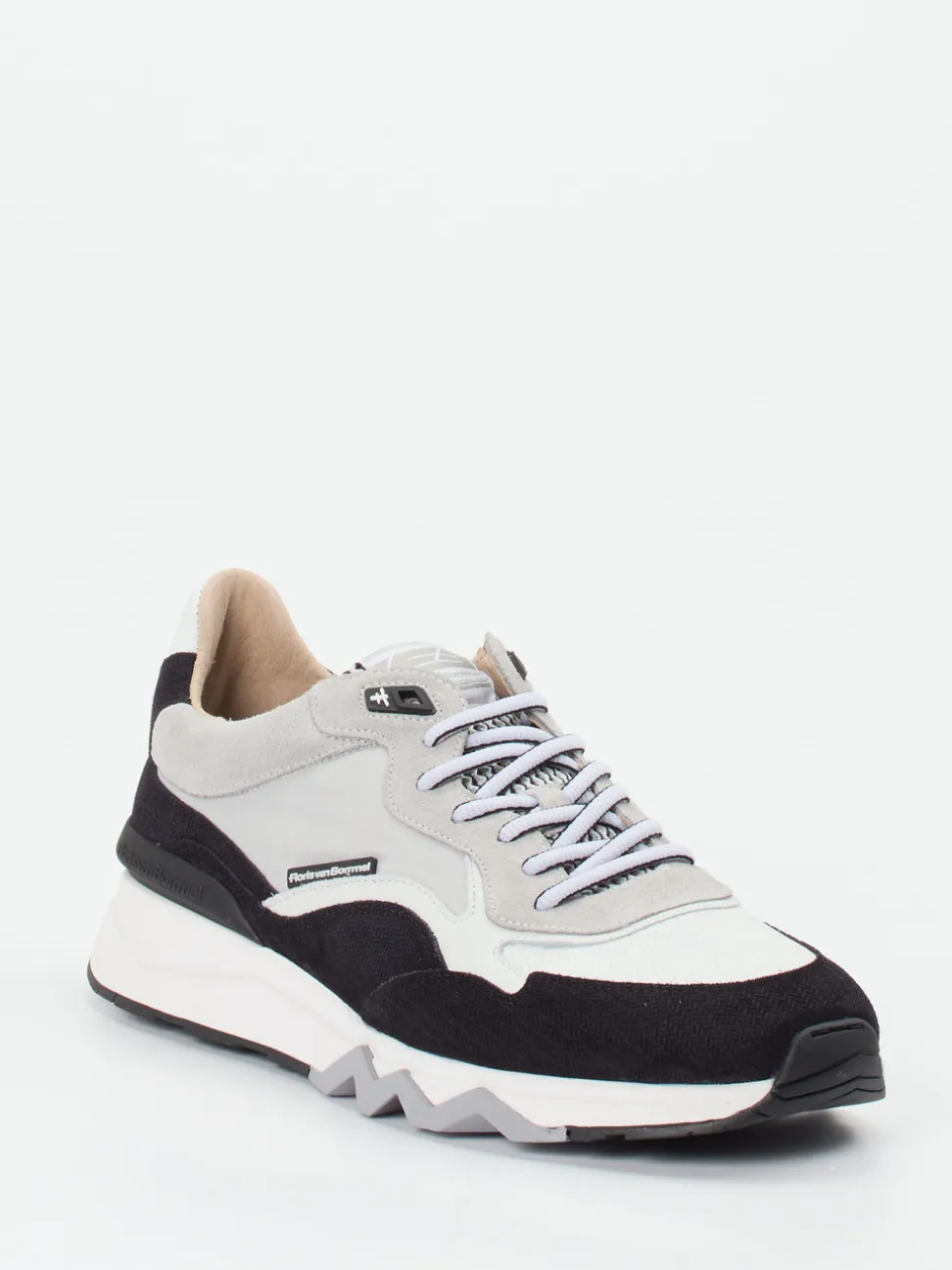 Floris van Bommel – Sneaker aus Kalbleder hellgrau
