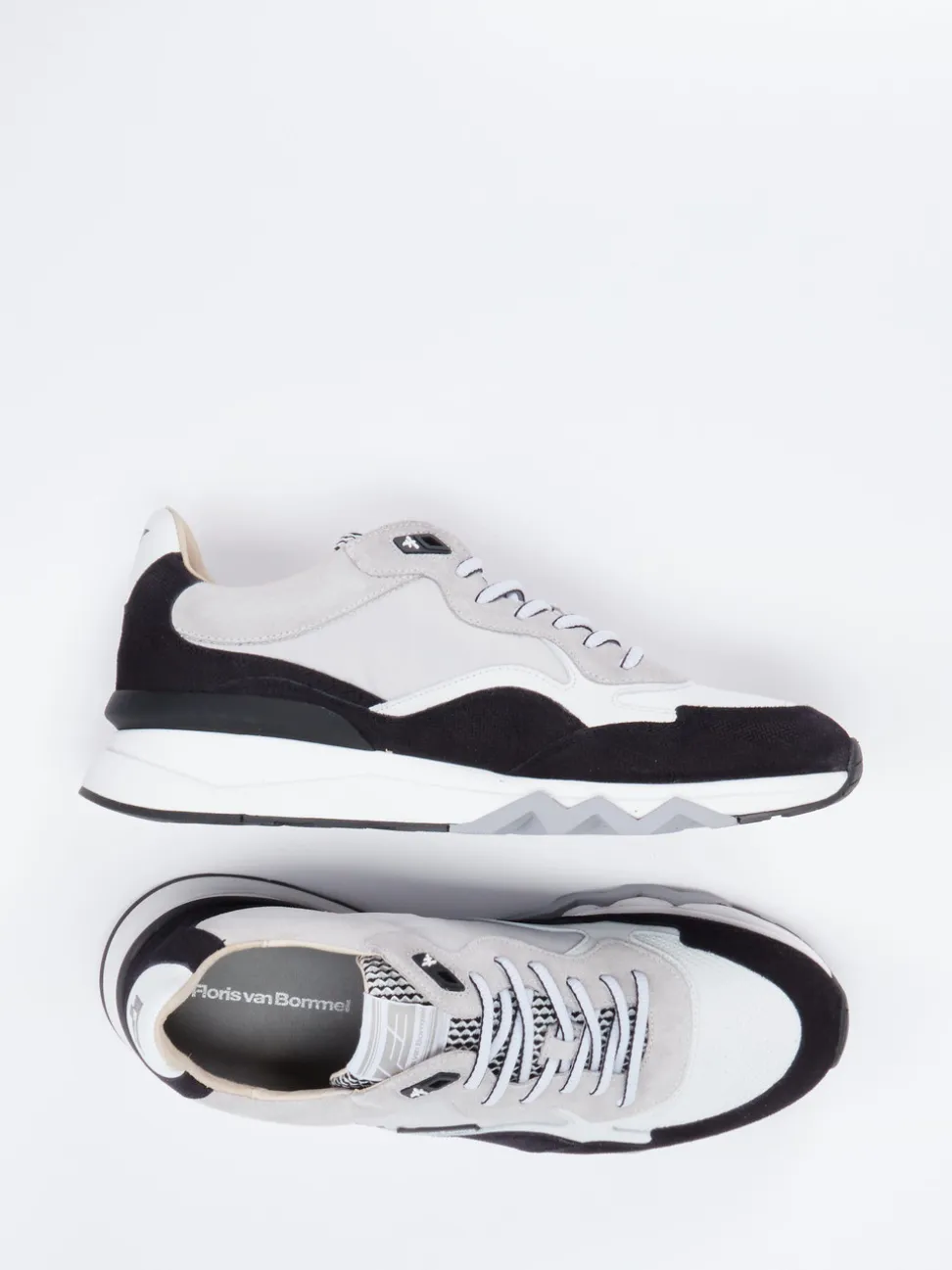 Floris van Bommel – Sneaker aus Kalbleder hellgrau
